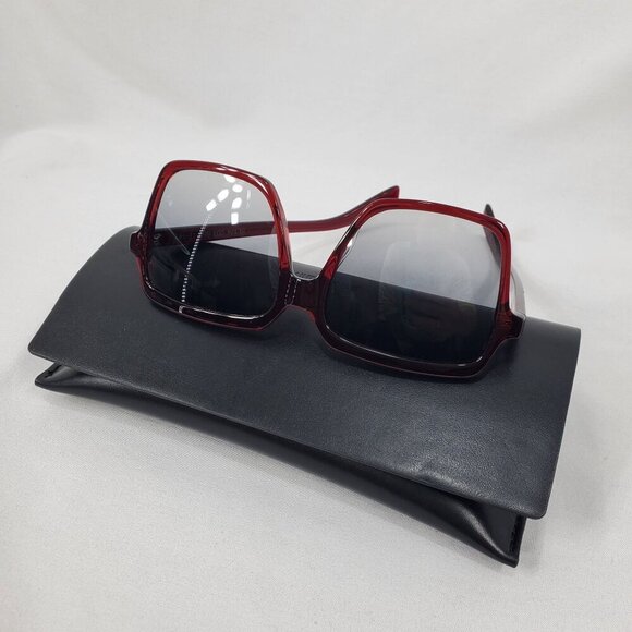 Saint Laurent Women's SL174 Red Square Sunglasses Gradient Lens Oversized NEW - Picture 4 of 8